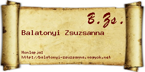 Balatonyi Zsuzsanna névjegykártya